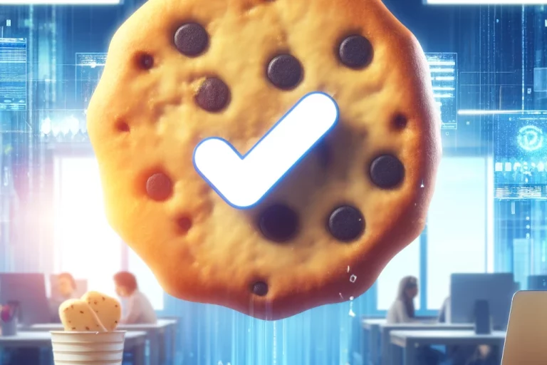 DALL·E 2024-05-10 14.22.43 – An illustration of a large, digital cookie with a ‘delete’ symbol over it, symbolizing the removal of third-party cookies in digital marketing. The ba