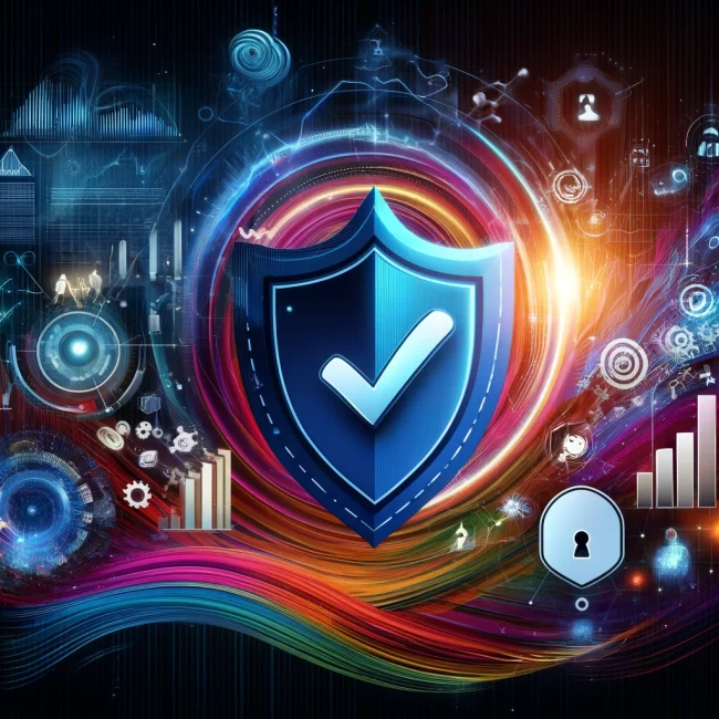 DALL·E 2024-05-17 12.41.36 – An abstract representation of data privacy and cookie usage in web analytics. The image should feature vibrant colors and abstract shapes. Include ele