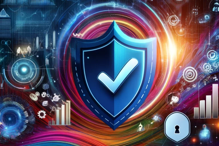 DALL·E 2024-05-17 12.41.36 – An abstract representation of data privacy and cookie usage in web analytics. The image should feature vibrant colors and abstract shapes. Include ele