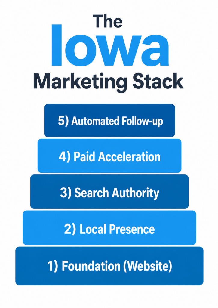 The Iowa Marketing Stack: five layers of digital marketing for Iowa businesses